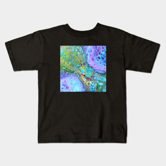 acrylic pour painting Kids T-Shirt by tomsacrylicart